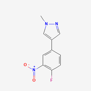 molecular formula C10H8FN3O2 B8161300 4-(4-fluoro-3-nitrophenyl)-1-methyl-1H-pyrazole 