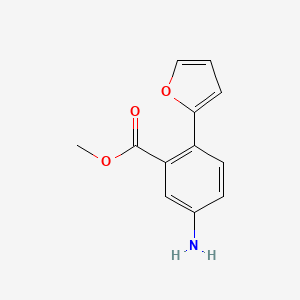 molecular formula C12H11NO3 B8161307 Methyl 5-amino-2-(furan-2-yl)benzoate 