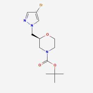 molecular formula C13H20BrN3O3 B8161314 tert-butyl (2S)-2-[(4-bromo-1H-pyrazol-1-yl)methyl]morpholine-4-carboxylate 