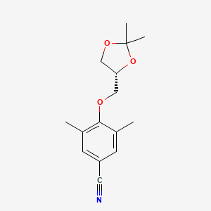 molecular formula C15H19NO3 B8161332 (R)-4-((2,2-dimethyl-1,3-dioxolan-4-yl)methoxy)-3,5-dimethylbenzonitrile 