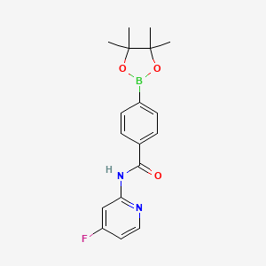 molecular formula C18H20BFN2O3 B8161333 N-(4-fluoropyridin-2-yl)-4-(4,4,5,5-tetramethyl-1,3,2-dioxaborolan-2-yl)benzamide 