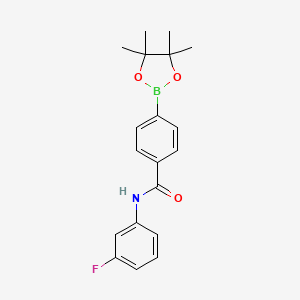 molecular formula C19H21BFNO3 B8161339 N-(3-Fluorophenyl)-4-(4,4,5,5-tetramethyl-1,3,2-dioxaborolan-2-yl)benzamide 