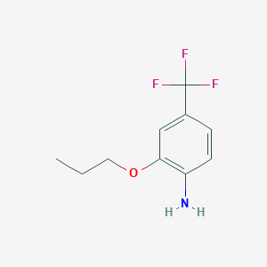 molecular formula C10H12F3NO B8161389 2-Propoxy-4-(trifluoromethyl)aniline 