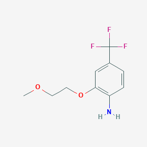 molecular formula C10H12F3NO2 B8161397 2-(2-Methoxyethoxy)-4-(trifluoromethyl)aniline 