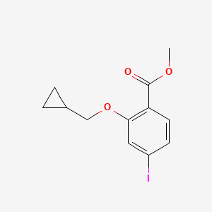 molecular formula C12H13IO3 B8161408 Methyl 2-(cyclopropylmethoxy)-4-iodobenzoate 
