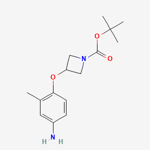 molecular formula C15H22N2O3 B8161455 tert-Butyl 3-(4-amino-2-methylphenoxy)azetidine-1-carboxylate 