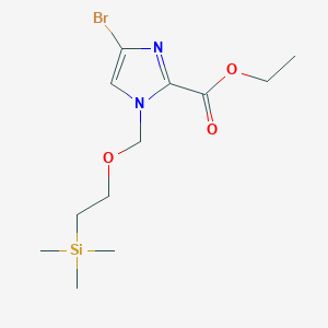 molecular formula C12H21BrN2O3Si B8161463 4-溴-1-((2-(三甲基甲硅烷基)乙氧基)甲基)-1H-咪唑-2-甲酸乙酯 