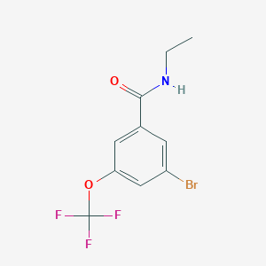 molecular formula C10H9BrF3NO2 B8161475 3-Bromo-N-ethyl-5-(trifluoromethoxy)benzamide 