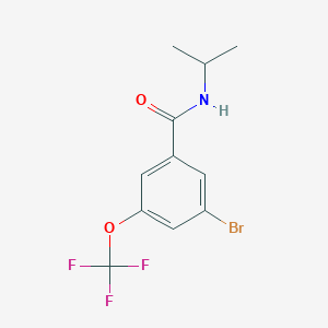 molecular formula C11H11BrF3NO2 B8161480 3-Bromo-N-isopropyl-5-(trifluoromethoxy)benzamide 
