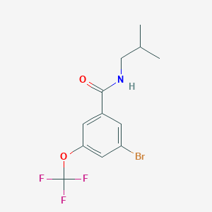 molecular formula C12H13BrF3NO2 B8161496 3-Bromo-N-isobutyl-5-(trifluoromethoxy)benzamide 