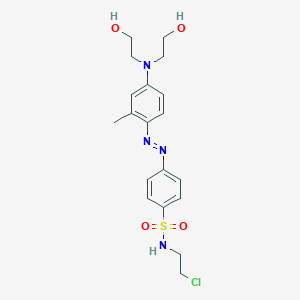 molecular formula C19H25ClN4O4S B081615 Benzenesulfonamide, 4-[[4-[bis(2-hydroxyethyl)amino]-2-methylphenyl]azo]-N-(2-chloroethyl)- CAS No. 14607-25-1