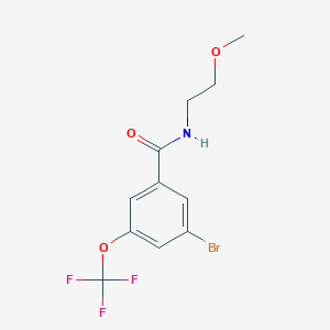 molecular formula C11H11BrF3NO3 B8161514 3-Bromo-N-(2-methoxyethyl)-5-(trifluoromethoxy)benzamide 