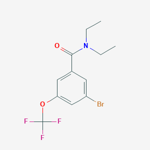 molecular formula C12H13BrF3NO2 B8161521 3-Bromo-N,N-diethyl-5-(trifluoromethoxy)benzamide 
