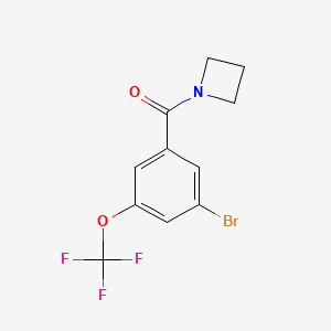 molecular formula C11H9BrF3NO2 B8161532 Azetidin-1-yl(3-bromo-5-(trifluoromethoxy)phenyl)methanone 