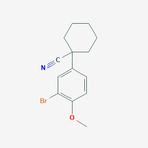 molecular formula C14H16BrNO B8161539 1-(3-Bromo-4-methoxyphenyl)cyclohexanecarbonitrile 