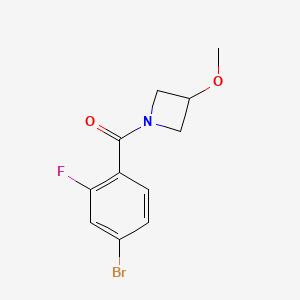 molecular formula C11H11BrFNO2 B8161555 (4-Bromo-2-fluorophenyl)(3-methoxyazetidin-1-yl)methanone 
