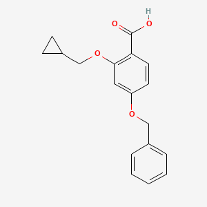 molecular formula C18H18O4 B8161586 4-(Benzyloxy)-2-(cyclopropylmethoxy)benzoic acid 