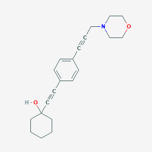 molecular formula C21H25NO2 B081616 Cyclohexanol, 1-(2-(p-(3-morpholino-1-propynyl)phenyl)ethynyl)- CAS No. 14991-97-0