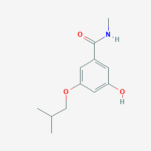 molecular formula C12H17NO3 B8161669 3-Hydroxy-5-isobutoxy-N-methylbenzamide 