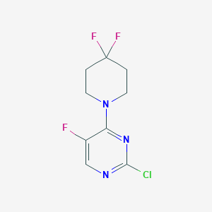 molecular formula C9H9ClF3N3 B8161682 2-Chloro-4-(4,4-difluoropiperidin-1-yl)-5-fluoropyrimidine 