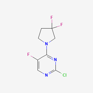 molecular formula C8H7ClF3N3 B8161684 2-Chloro-4-(3,3-difluoropyrrolidin-1-yl)-5-fluoropyrimidine 