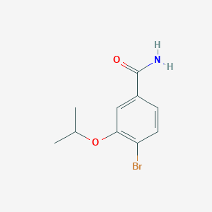 molecular formula C10H12BrNO2 B8161697 4-Bromo-3-isopropoxybenzamide 