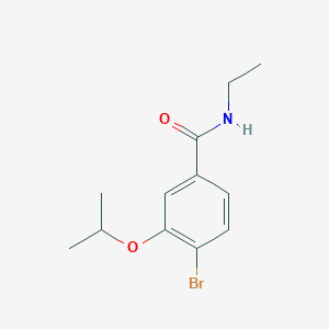 molecular formula C12H16BrNO2 B8161705 4-Bromo-N-ethyl-3-isopropoxybenzamide 