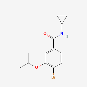 molecular formula C13H16BrNO2 B8161709 4-Bromo-N-cyclopropyl-3-isopropoxybenzamide 