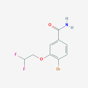 molecular formula C9H8BrF2NO2 B8161721 4-Bromo-3-(2,2-difluoroethoxy)benzamide 
