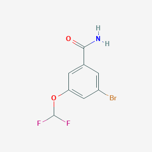 molecular formula C8H6BrF2NO2 B8161761 3-Bromo-5-(difluoromethoxy)benzamide 