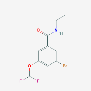 molecular formula C10H10BrF2NO2 B8161774 3-Bromo-5-(difluoromethoxy)-N-ethylbenzamide 
