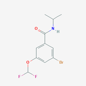 molecular formula C11H12BrF2NO2 B8161778 3-Bromo-5-(difluoromethoxy)-N-isopropylbenzamide 
