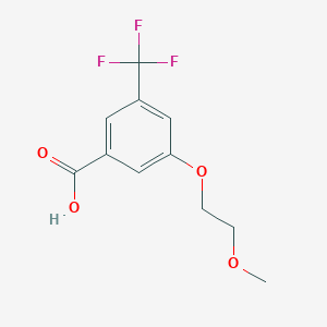 molecular formula C11H11F3O4 B8161797 3-(2-Methoxyethoxy)-5-(trifluoromethyl)benzoic acid 