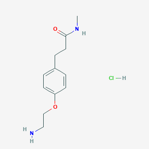 molecular formula C12H19ClN2O2 B8161823 3-[4-(2-Aminoethoxy)-phenyl]-N-methylpropionamide hydrochloride 