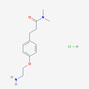 molecular formula C13H21ClN2O2 B8161829 3-[4-(2-Aminoethoxy)-phenyl]-N,N-dimethylpropionamide hydrochloride 