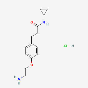 molecular formula C14H21ClN2O2 B8161836 3-[4-(2-Aminoethoxy)-phenyl]-N-cyclopropylpropionamide 