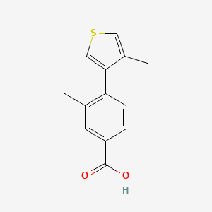 molecular formula C13H12O2S B8161848 3-Methyl-4-(4-methylthiophen-3-yl)benzoic acid 