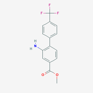 molecular formula C15H12F3NO2 B8161865 Methyl 2-amino-4'-(trifluoromethyl)-[1,1'-biphenyl]-4-carboxylate 