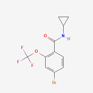 molecular formula C11H9BrF3NO2 B8161891 4-Bromo-N-cyclopropyl-2-(trifluoromethoxy)benzamide 