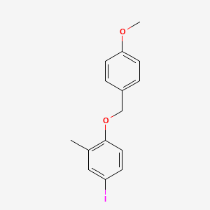 molecular formula C15H15IO2 B8161961 4-Iodo-1-((4-methoxybenzyl)oxy)-2-methylbenzene 