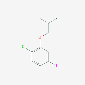 molecular formula C10H12ClIO B8161982 1-Chloro-4-iodo-2-isobutoxybenzene 