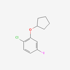 molecular formula C11H12ClIO B8162025 1-Chloro-2-(cyclopentyloxy)-4-iodobenzene 
