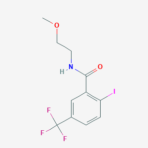 molecular formula C11H11F3INO2 B8162102 2-Iodo-N-(2-methoxyethyl)-5-(trifluoromethyl)benzamide 