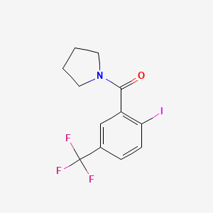 molecular formula C12H11F3INO B8162120 (2-Iodo-5-(trifluoromethyl)phenyl)(pyrrolidin-1-yl)methanone 