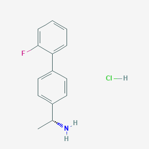molecular formula C14H15ClFN B8162162 (R)-1-(2'-Fluorobiphenyl-4-yl)-ethylamine hydrochloride 