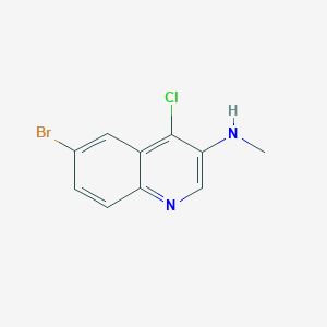 molecular formula C10H8BrClN2 B8162240 6-Bromo-4-chloro-N-methylquinolin-3-amine 