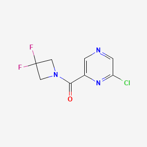 molecular formula C8H6ClF2N3O B8162321 (6-Chloropyrazin-2-yl)-(3,3-difluoroazetidin-1-yl)-methanone 