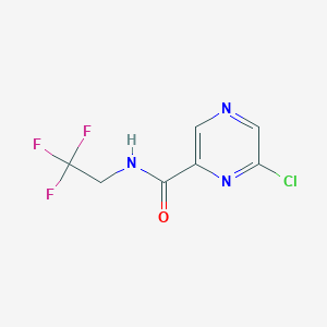 molecular formula C7H5ClF3N3O B8162331 6-Chloro-pyrazine-2-carboxylic acid (2,2,2-trifluoro-ethyl)-amide 