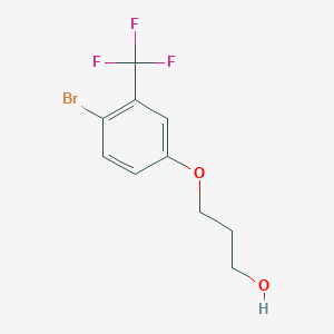 molecular formula C10H10BrF3O2 B8162378 3-(4-Bromo-3-(trifluoromethyl)phenoxy)propan-1-ol 