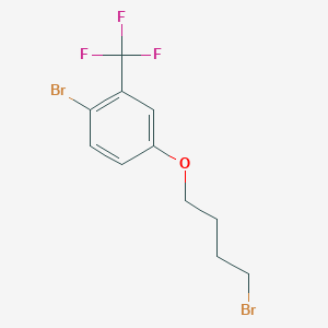 molecular formula C11H11Br2F3O B8162379 1-Bromo-4-(4-bromobutoxy)-2-(trifluoromethyl)benzene 